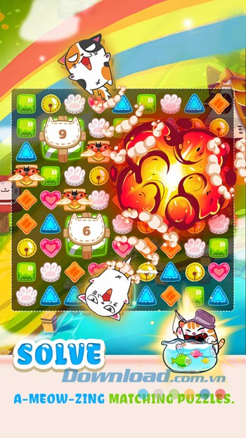 Giải đố thông qua những trò chơi match-3 vui nhộn