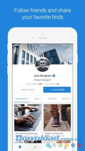 Fancy cho iOS có chức năng chia sẻ đồ yêu thích với bạn bè