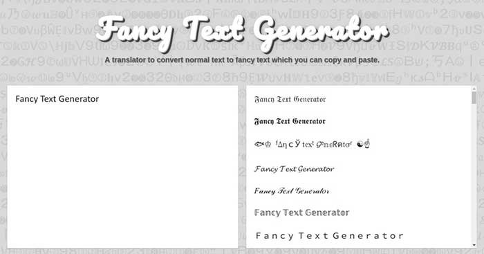 Fancy Text Generator là một công cụ tạo phông chữ văn bản lạ mắt