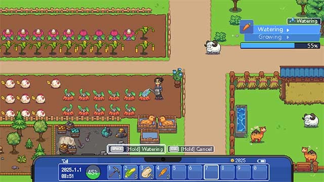 Sản xuất hàng hóa nông trại bằng nhiều loại máy móc và dụng cụ