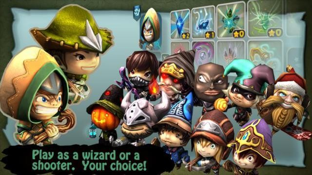 Bạn được chọn chơi trong vai pháp sư hoặc xạ thủ trong game Fantashooting