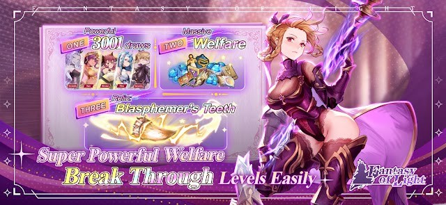 Phúc lợi trong Fantasy of Light dồi dào, giúp bạn chinh phục level dễ dàng