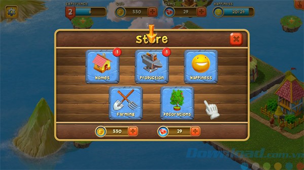 Nhiều công trình để xây dựng trong Fantasy Farms