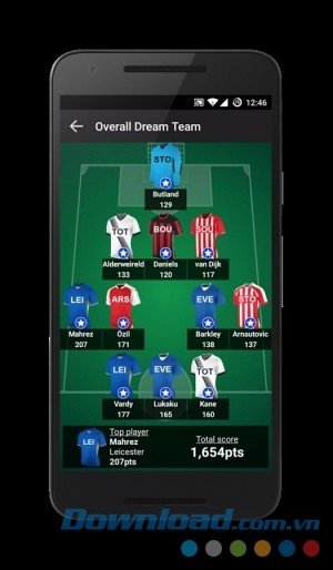 Fantasy Football Manager cho Android cho phép người dùng tự do xây dựng đội hình lý tưởng