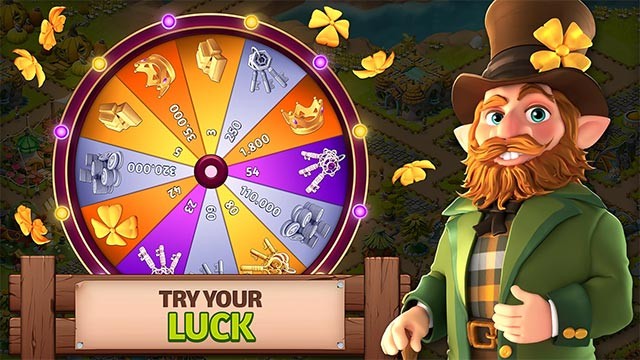 Thử vận may với tính năng bánh xe may mắn trong Fantasy Island Sim