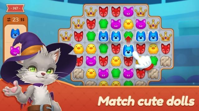 Giải các màn đố match-3 vui nhộn và nhận những phần thưởng hậu hĩnh trong game Fantasy Toy Island