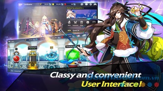 Giao diện đẹp mắt của Fantasy War Tactics R cho iOS
