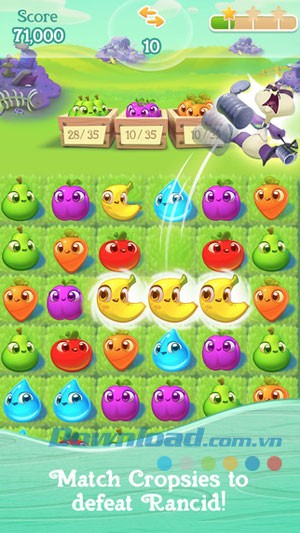 Giao diện chơi Farm Heroes Super Saga trên iOS