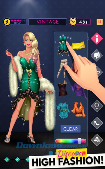 Giao diện chính trong game Fashion Diva