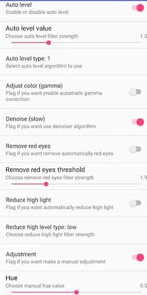 Mỗi chế độ chỉnh sửa đều có một bộ lọc sẵn