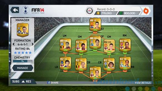 Sắp xếp đội hình trong FIFA 14