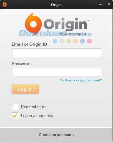 Đăng nhập Origin