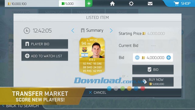 Transfer Market trong FIFA 16 Ultimate Team