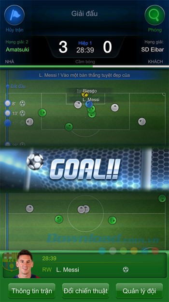 Giao diện đá bóng trong FiFA Online 3 M