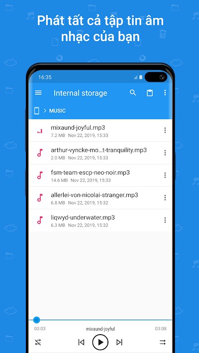 File Commander quản lý file nhạc