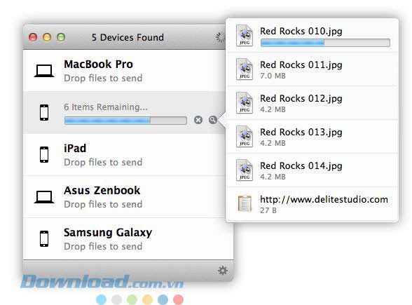 Chia sẻ hình ảnh và nhiều loại định dạng khác