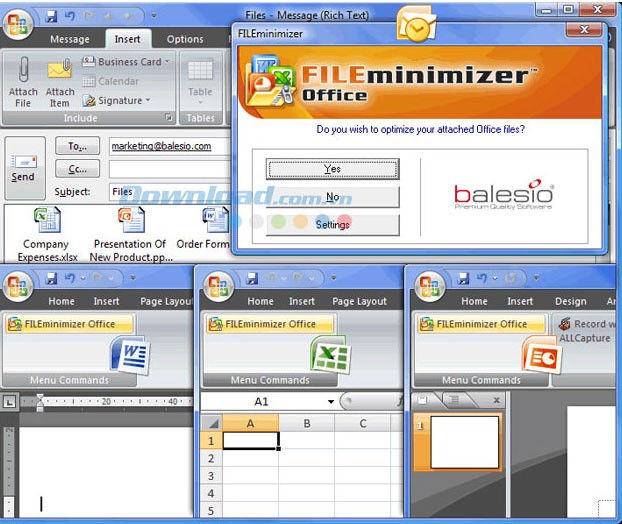 Tích hợp vào MS Office, Outlook