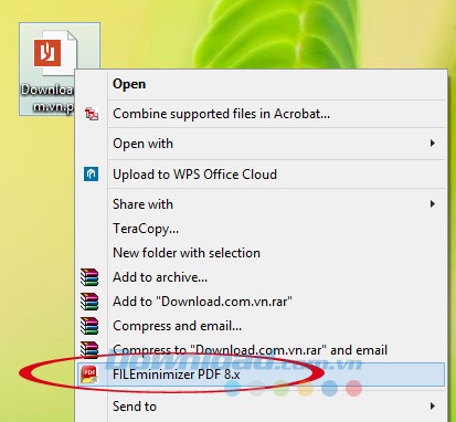 FILEminimizer PDF tích hợp trong menu ngữ cảnh