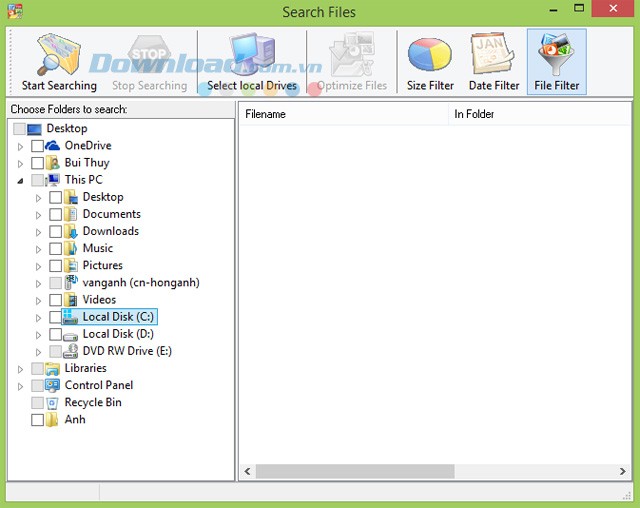 Các thiết lập của FILEminimizer Suite