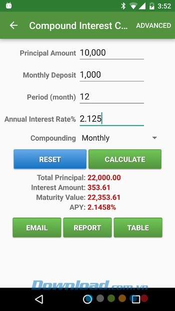 Tính toán lãi suất với Financial Calculators