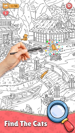 Tìm các con mèo đang ẩn nấp trong tranh