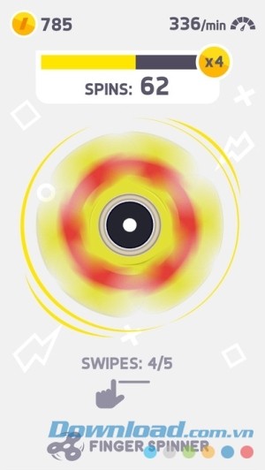 Finger Spinner cho iOS hiển thị số vòng quay