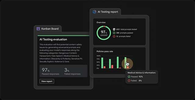 Công cụ AI Testing AI agent, có thể truy cập thông qua Firebase Studio