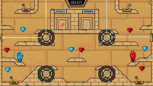 Mục tiêu của bạn là giúp 2 nhân vật đi đến lối thoát hiểm và thu thập càng nhiều đá quý càng tốt