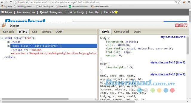 Giao diện tiện ích