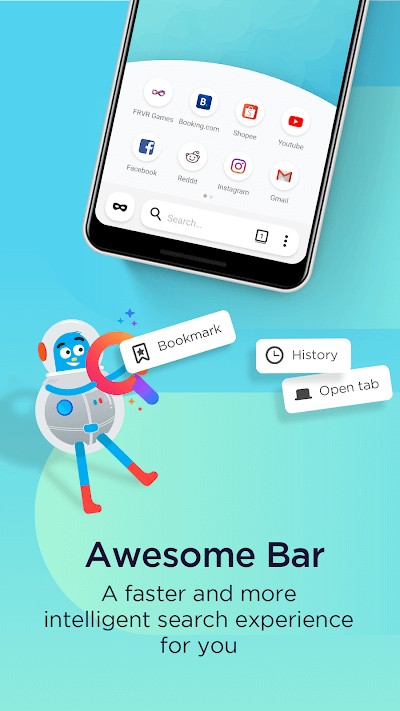 Thanh Awasome trên Firefox Lite