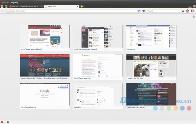 Giao diện trang chủ Nightly