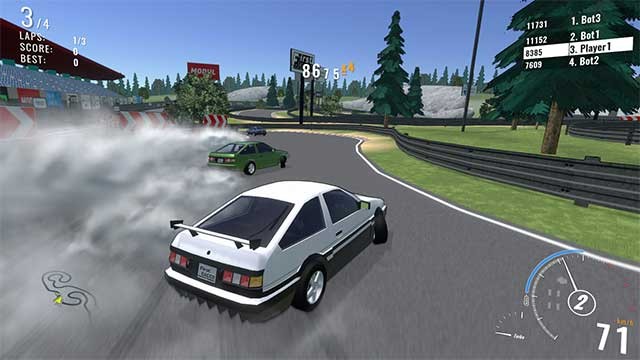 Trò chơi có nhiều chế độ chơi hấp dẫn: Racing và Drift