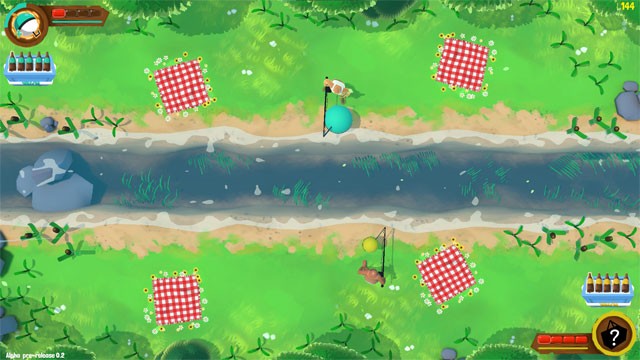 Điều khiển nhân vật ném chai bia, quăng cần và đẩy đối thủ xuống sông