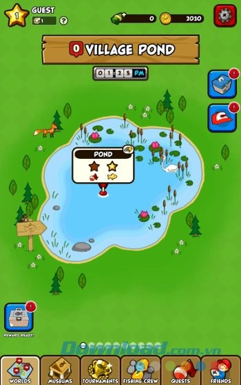 Giao diện chính của game Fishing Break