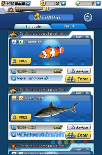 Fishing Fishing: Set The Hook! gồm nhiều cuộc thi câu cá