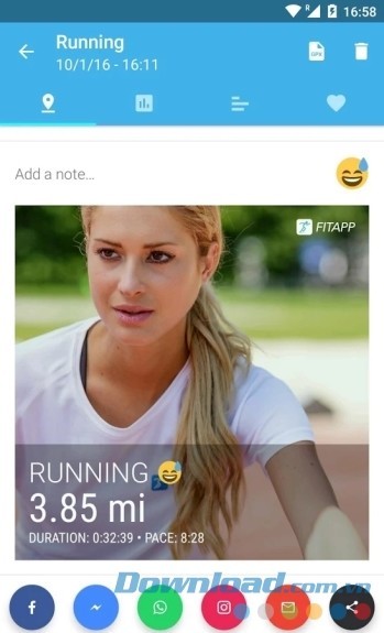 Báo cáo khoảng cách bạn chạy mỗi ngày