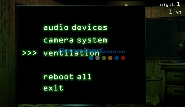 Hệ thống camera trong game Five Nights at Freddy's 3 Demo cho Android