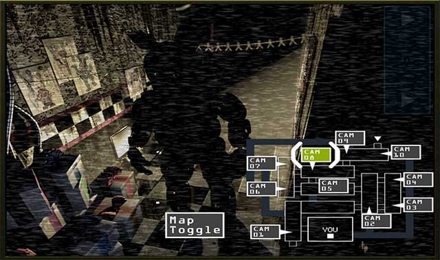 Sử dụng hai camera an ninh để theo dõi chuyển động của Springtrap