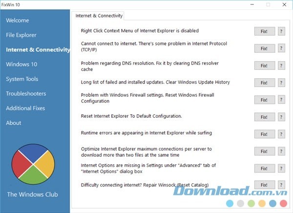 FixWin 10 Internet Connectivity