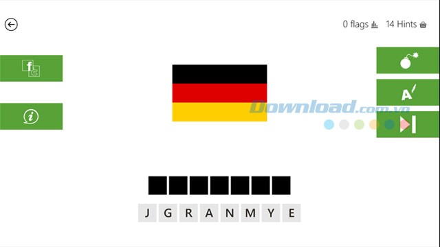 Giao diện game Flags Quiz!