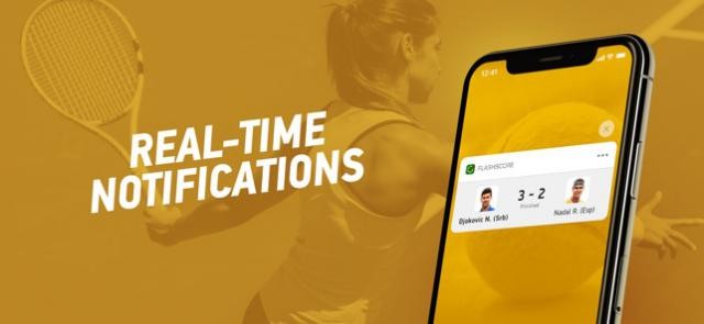 Nhận thông báo về tỷ số hay kết quả trận đấu thời gian thực qua FlashScore