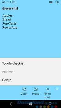 Một số thao tác với ghi chú