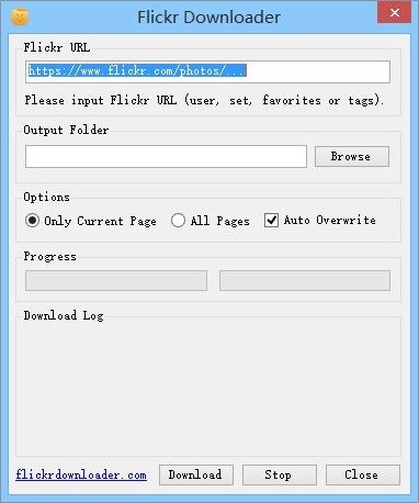 Giao diện Flickr Downloader