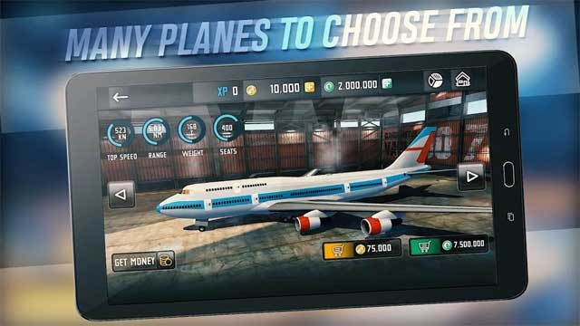 Flight Sim 2018 có nhiều loại máy bay cho người chơi tự chọn