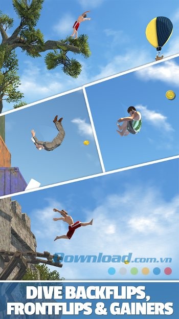 Thực hiện những cú san to lộn vòng đẹp mắt