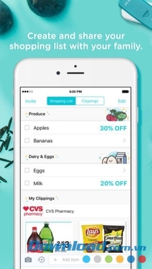 Tạo danh sách mua sắm dễ dàng