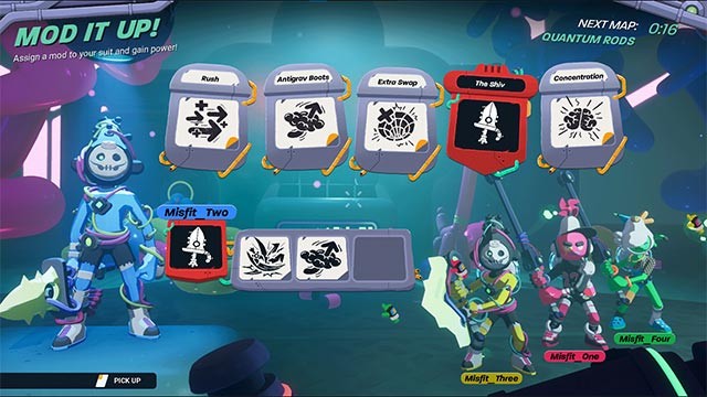 Sử dụng hơn 35 mod trong game Flippin Misfits để nâng cấp cho nhân vật trước khi chiến đấu