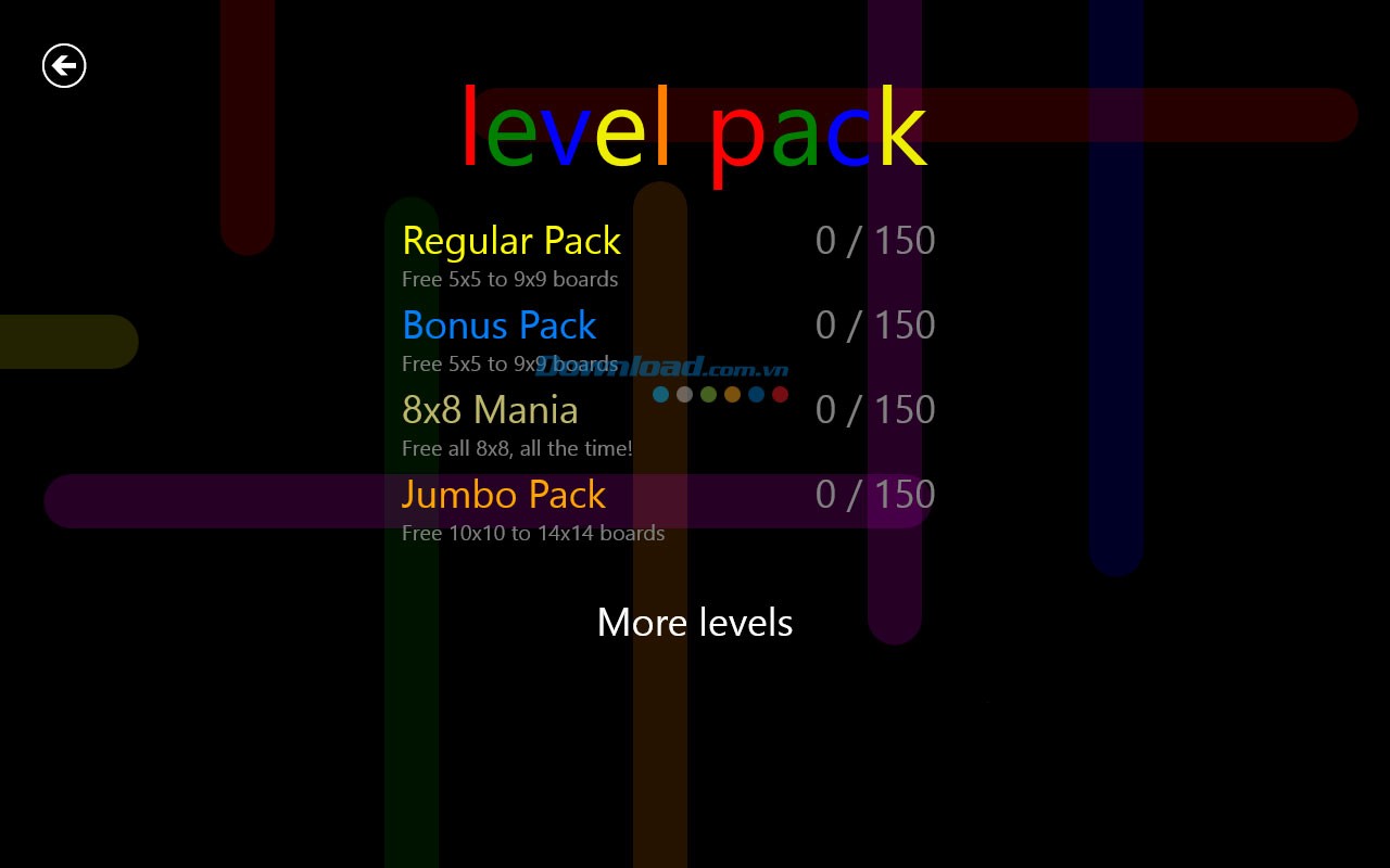 Free Play trong Flow Free mang đến cho người chơi bốn kiểu chơi với cấp độ khác nhau