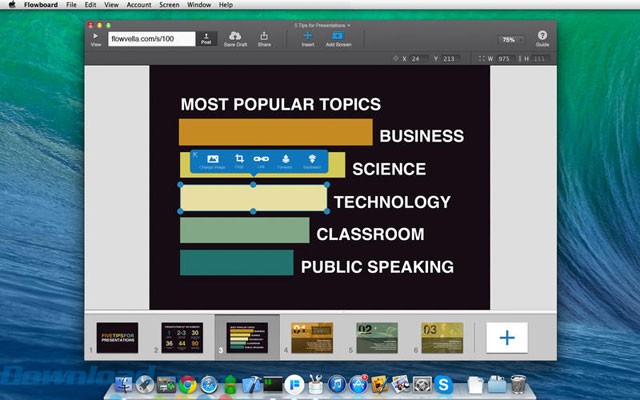 Giao diện ứng dụng FlowVella cho Mac