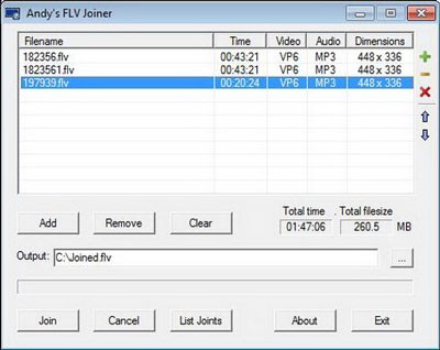 Nối file video flash với FLV Join